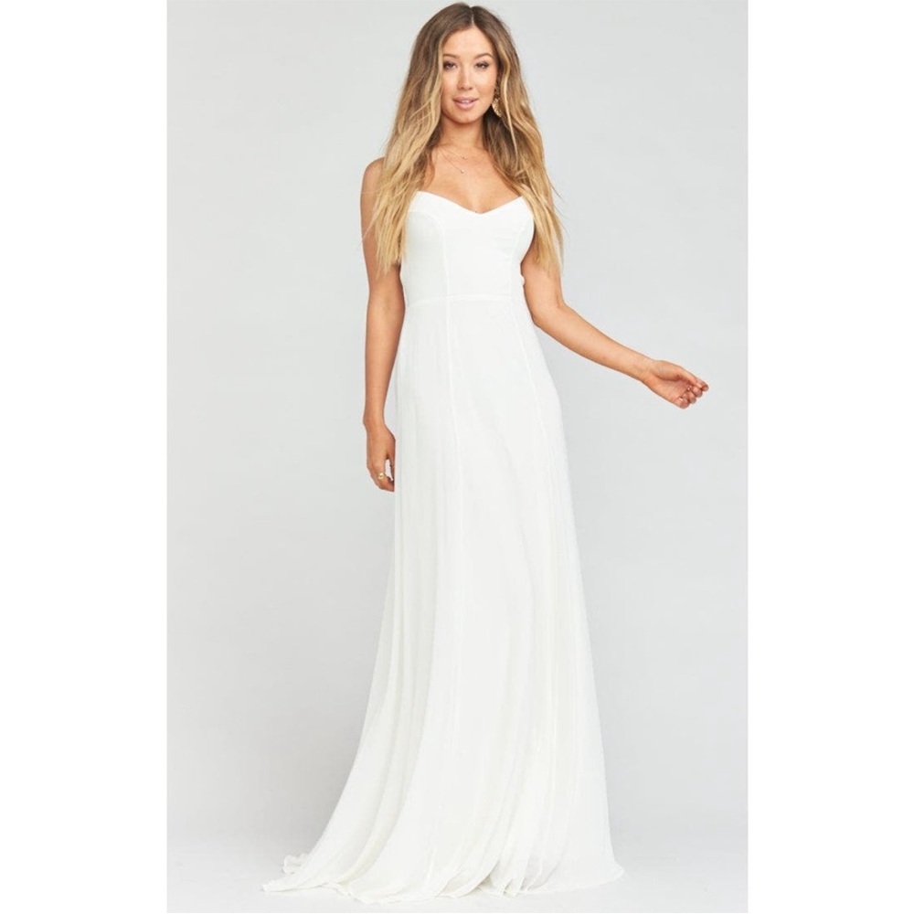 Show Me Your Mumu Godshaw Goddess Gown in Wedding Cake Chiffon S